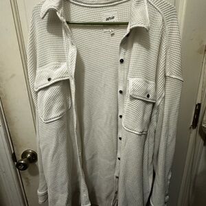Aerie LumberJane White Waffle Shirt